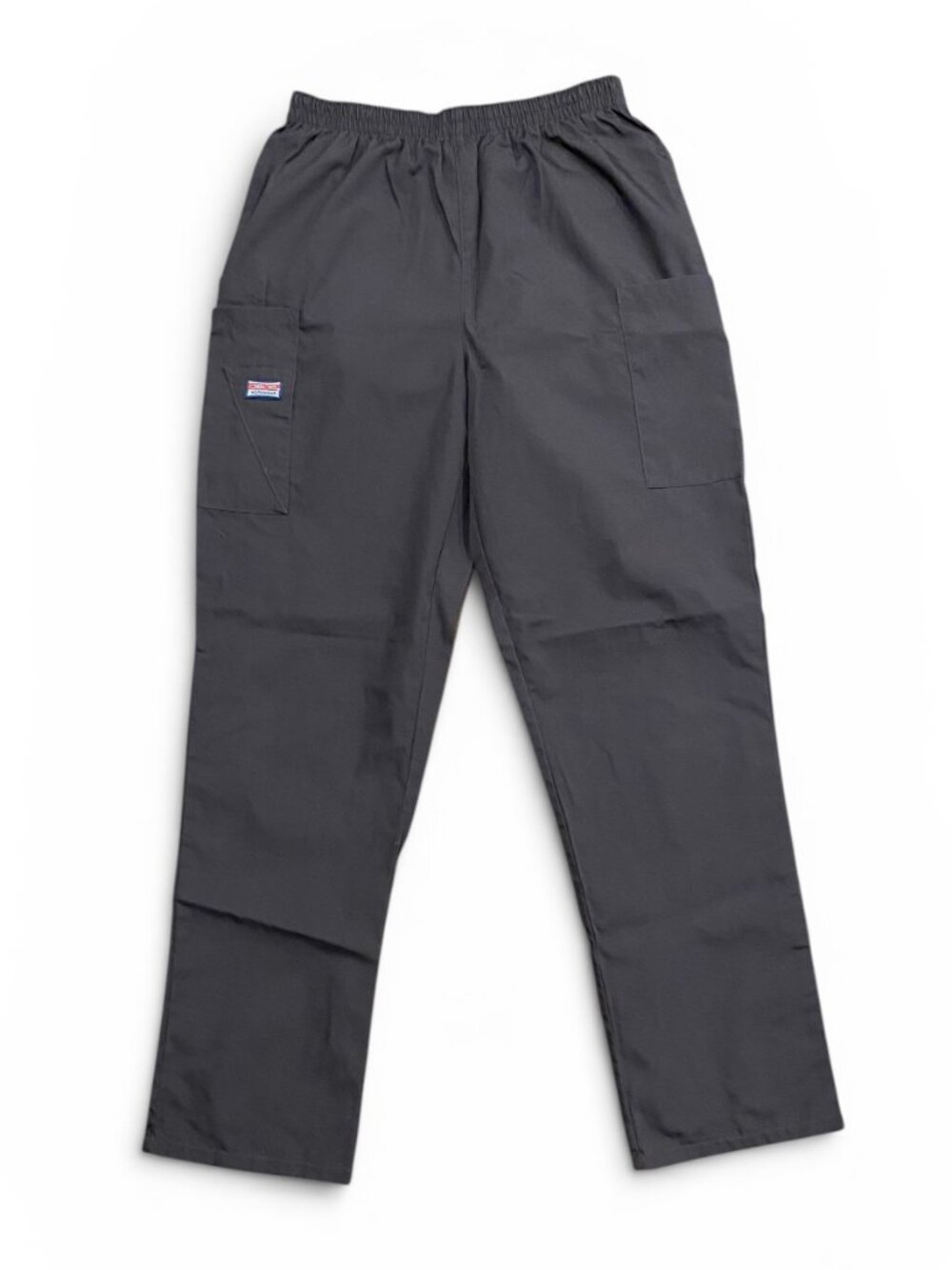 Like New Cherokee Workwear Elastic Waist Cargo Scrub Pants Small Pewter Gray